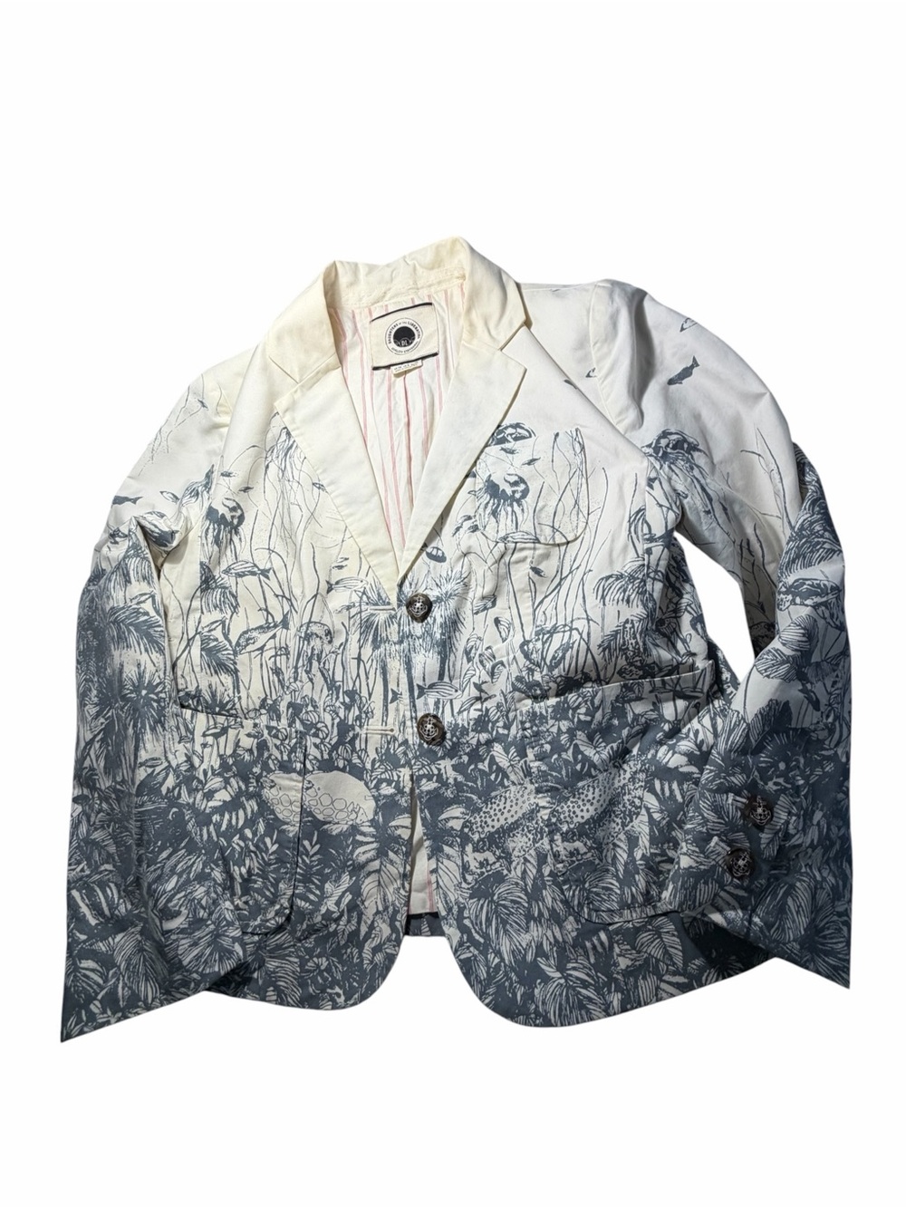 Daughters of the Liberation Sea Nettle Cream Jellyfish Print Blazer Jacket Sz 6 - Picture 8 of 14